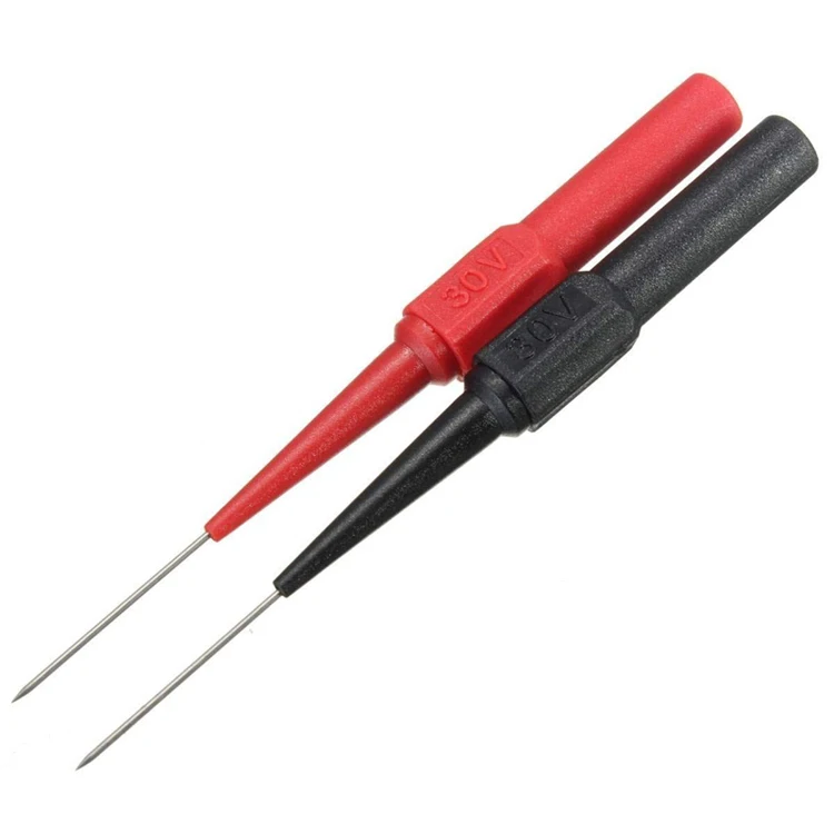 2pcs Insulation Piercing Needle Non-destructive Multimeter Test Probes Red/Black 30V-60V For Banana Plug
2pcs Insulation Piercing Needle Non-destructive Multimeter Test Probes Red/Black 30V-60V For Banana Plug