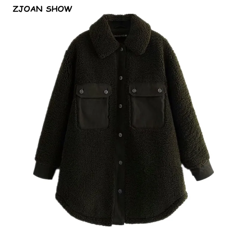 Winter Stylish Notched Collar Hairy Shaggy Faux Fur Shirt Coat Black Woman Shearling Fluffy Jackets Keep Warm Outerwear
Winter Stylish Notched Collar Hairy Shaggy Faux Fur Shirt Coat Black Woman Shearling Fluffy Jackets Keep Warm Outerwear