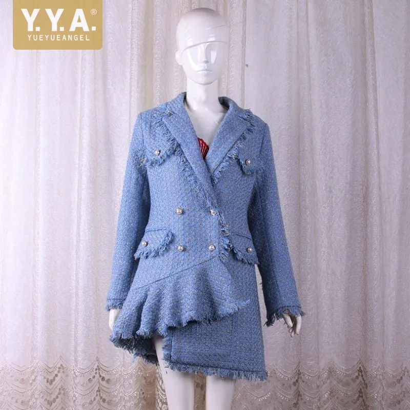 Autumn Fashion Asymmetrical Ruffle Long Jacket Women Elegant Double Breasted Tweed Coats Office Lady Winter Windbreakers Jackets
Autumn Fashion Asymmetrical Ruffle Long Jacket Women Elegant Double Breasted Tweed Coats Office Lady Winter Windbreakers Jackets