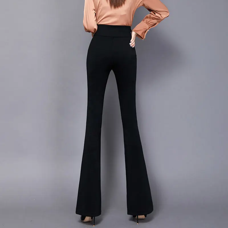 Women 2021 Spring Autumn New High Waist Slim Trousers Female Fashion Solid Color Long Pants Ladies Buttons Flare Pants Q762
Women 2021 Spring Autumn New High Waist Slim Trousers Female Fashion Solid Color Long Pants Ladies Buttons Flare Pants Q762