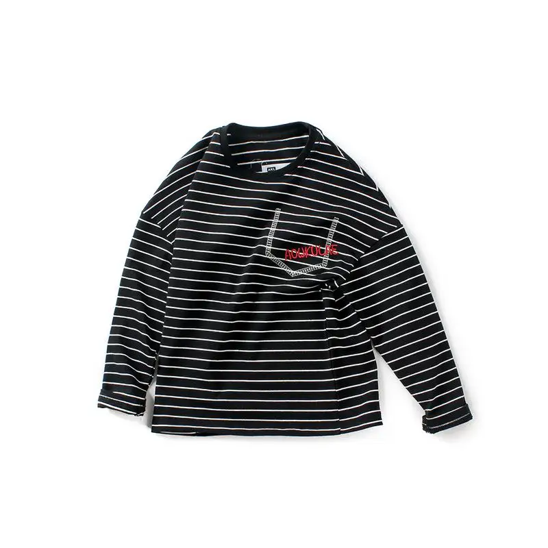 Children's clothing T-shirt long-sleeved knitted striped spring and autumn new round neck boy baby girl clothes
Children's clothing T-shirt long-sleeved knitted striped spring and autumn new round neck boy baby girl clothes