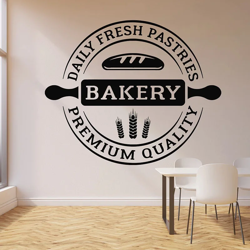 Пекарня логотип наклейка на стену Bakehouse Кухня Продукты для выпечки хлеб магазин