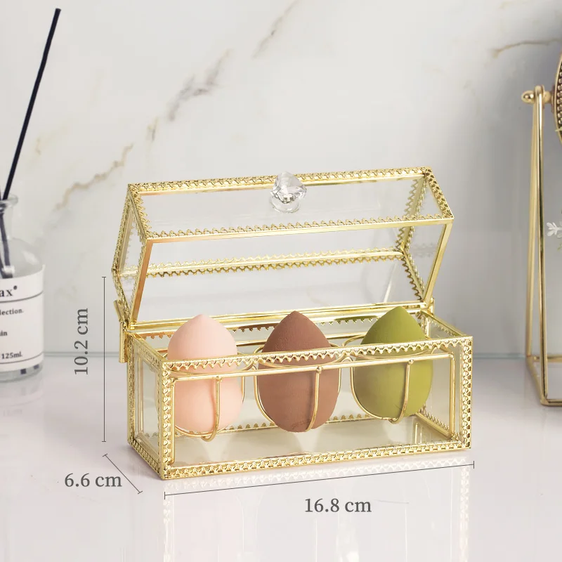 European-style Makeup Sponge Holder Cosmetic Puff Storage box Lipstick Holder Dust-proof Desktop Organizer Box
European-style Makeup Sponge Holder Cosmetic Puff Storage box Lipstick Holder Dust-proof Desktop Organizer Box