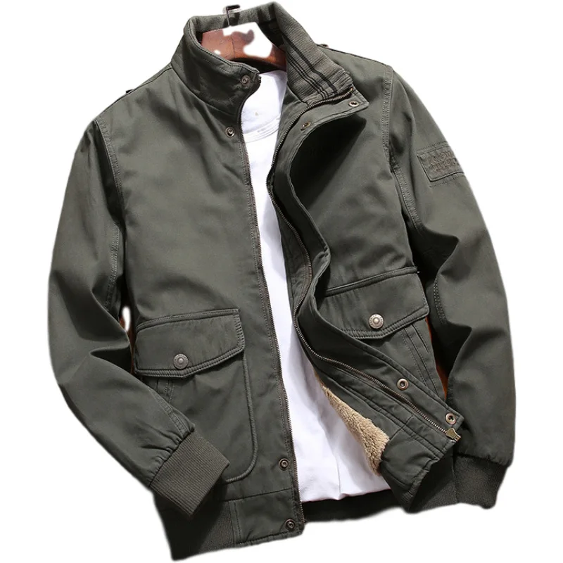 jacket Men's autumn and winter new men's youth standing collar thickened top loose casual men's Plush coat
jacket Men's autumn and winter new men's youth standing collar thickened top loose casual men's Plush coat