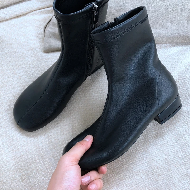 SIMLOVEYO top quality women ankle boots round toe genuine sheepskin leather boots flat shoes in autumn stretch soft leather boot
SIMLOVEYO top quality women ankle boots round toe genuine sheepskin leather boots flat shoes in autumn stretch soft leather boot