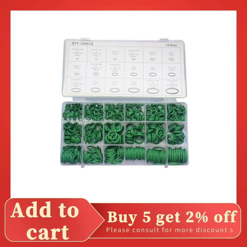 530Pcs Car R134A Car O-Ring Repair Automotive Air Conditioning Repair Rubber Sealant Box Set
530Pcs Car R134A Car O-Ring Repair Automotive Air Conditioning Repair Rubber Sealant Box Set