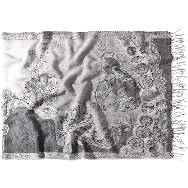 Handmade Beads Cashmere Blend Shawl Pashmina Women Soft Cape Thin Echarpes Mujer Bufanda Tassels Tippet Muffler Large Size
Handmade Beads Cashmere Blend Shawl Pashmina Women Soft Cape Thin Echarpes Mujer Bufanda Tassels Tippet Muffler Large Size