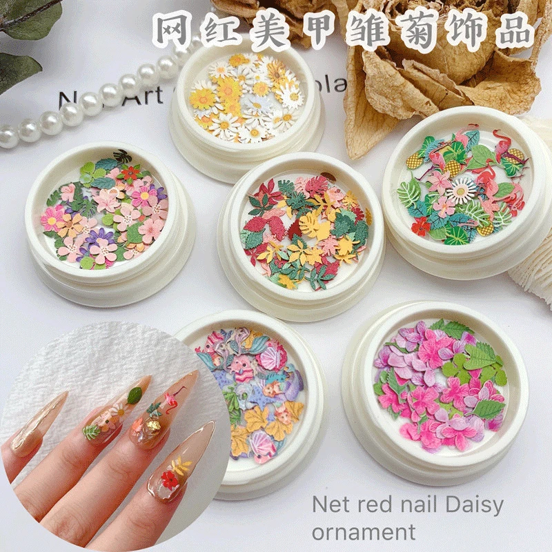 18Color Summer day Nail Art Manicure Tool Mixed Wood Pulp Piece Animal Plant Color Flower Little daisy Nail art Decoration
18Color Summer day Nail Art Manicure Tool Mixed Wood Pulp Piece Animal Plant Color Flower Little daisy Nail art Decoration