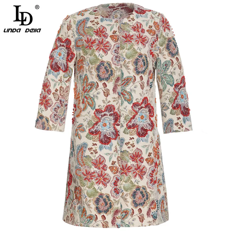 LD LINDA DELLA Designer Spring winter Vintage Jacquard Coat Women's 3/4 sleeve Luxury Diamond Beaded Long Outwear Overcoat
LD LINDA DELLA Designer Spring winter Vintage Jacquard Coat Women's 3/4 sleeve Luxury Diamond Beaded Long Outwear Overcoat