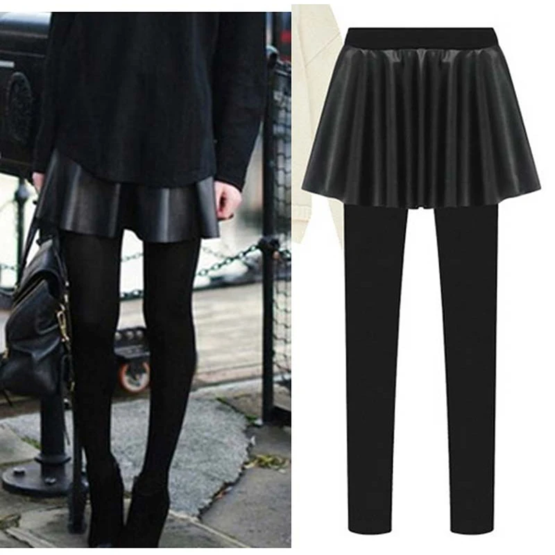 New Winter Autumn Women's Leggings Elastic Skirt Slim Fit Slimming Faux Leather Female's All-match Pants Fashion Trousers 2020
New Winter Autumn Women's Leggings Elastic Skirt Slim Fit Slimming Faux Leather Female's All-match Pants Fashion Trousers 2020