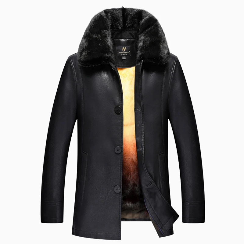 Fashion Men's Leather Jacket chaqueta cuero hombre Winter Warm Coats Rabbit Fur Inside and Mink Collar Motorcycle Jacket for Men
Fashion Men's Leather Jacket chaqueta cuero hombre Winter Warm Coats Rabbit Fur Inside and Mink Collar Motorcycle Jacket for Men