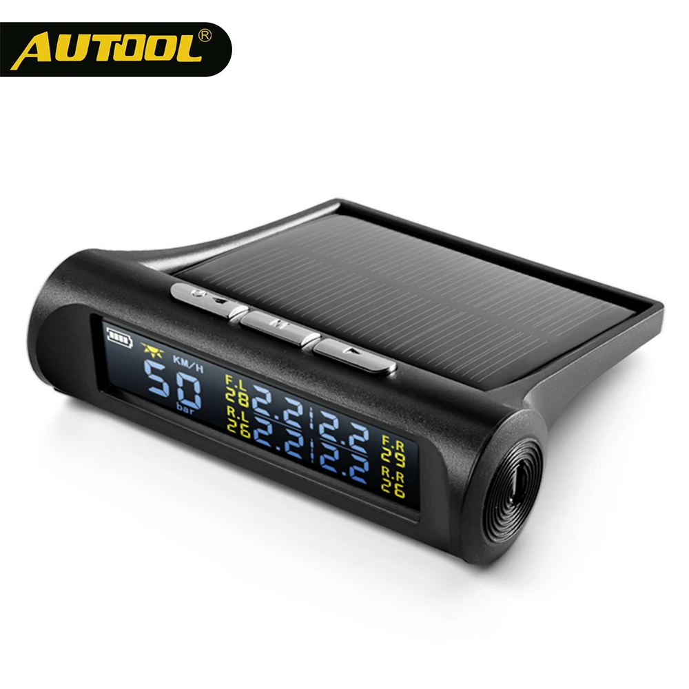 AUTOOL TW500 автомобильный HUD Солнечная энергия TPMS контроль давления в шинах с