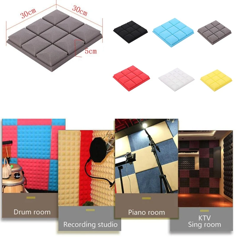 25X25X5cm стикер для обоев практичная акустическая панель из пены Звукопоглощающая