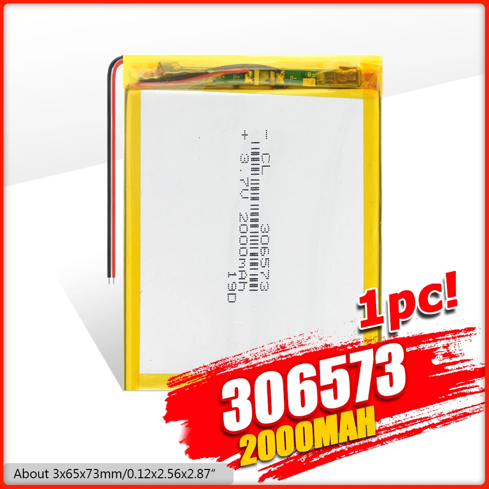 YCDC 3.7V 2000mAh 306573 Lithium Polymer Rechargeable Battery cells power For PAD GPS Vedio Game E-Book Tablet PC Power Bank
YCDC 3.7V 2000mAh 306573 Lithium Polymer Rechargeable Battery cells power For PAD GPS Vedio Game E-Book Tablet PC Power Bank