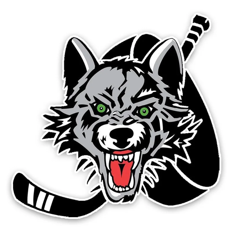 

Car Sticker Interesting Lovely Hockey Gray Wolf Head Cartoon Colored PVC Car Sticker Decoration 14.3*14CM