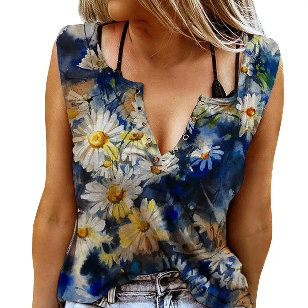Oversized T-shirt Women Tank Top V Neck Leopard Floral Print Sleeveless Tee Summer Slim Vest Irregular Blouse Commuting Camisole 
Oversized T-shirt Women Tank Top V Neck Leopard Floral Print Sleeveless Tee Summer Slim Vest Irregular Blouse Commuting Camisole