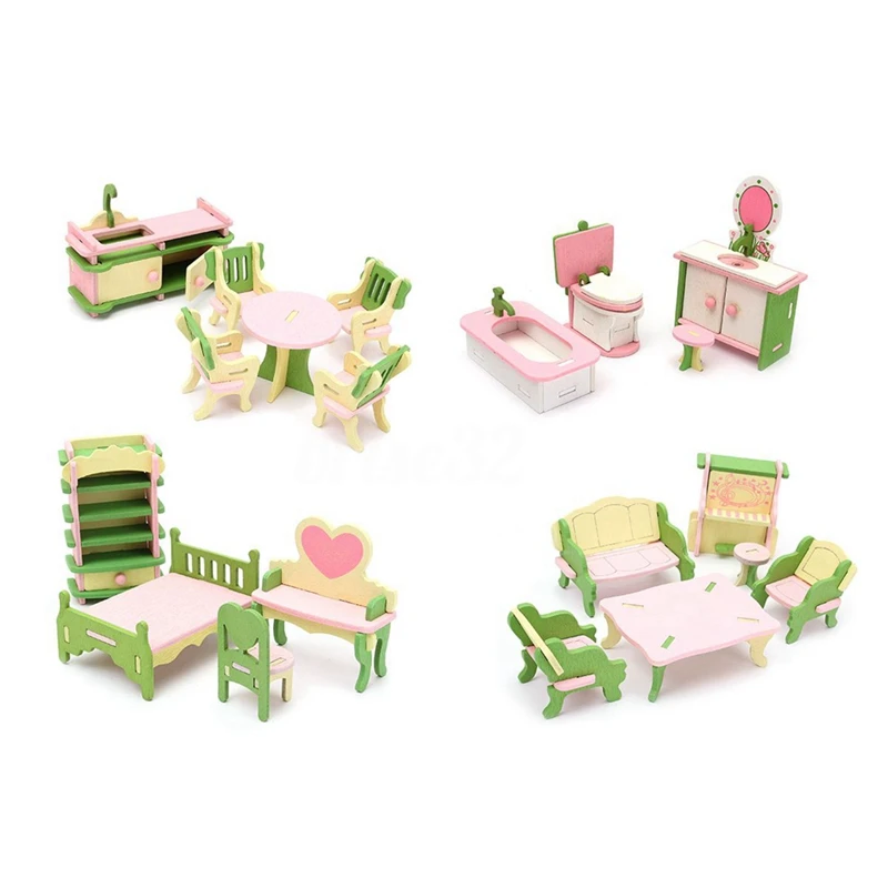 5 Set Wooden Dollhouse Miniature Furniture Puzzle Model Children Kids Toys, 4 Pcs a & 1 Pcs B
5 Set Wooden Dollhouse Miniature Furniture Puzzle Model Children Kids Toys, 4 Pcs a & 1 Pcs B