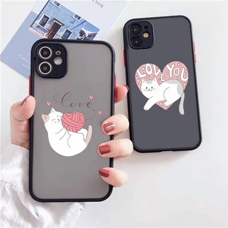Creative white Cute cartoon cat Phone Case For iPhone 12 11 Mini Pro XR XS Max 7 8 Plus X Matte transparent Back Cover
Creative white Cute cartoon cat Phone Case For iPhone 12 11 Mini Pro XR XS Max 7 8 Plus X Matte transparent Back Cover