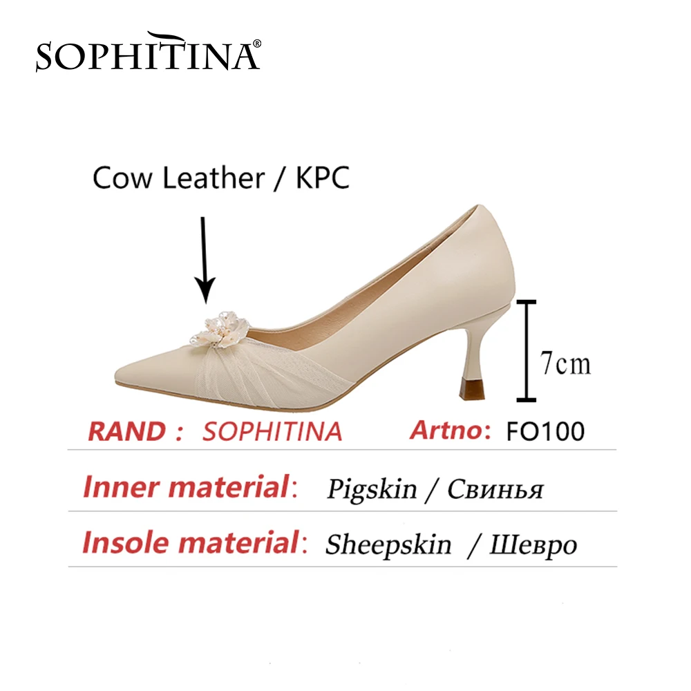 SOPHITINA Spring Autumn Pump Dress For Women Thin Heels Leather Pointed Toe Flower Concise Style White Basic Wedding Shoes FO100
SOPHITINA Spring Autumn Pump Dress For Women Thin Heels Leather Pointed Toe Flower Concise Style White Basic Wedding Shoes FO100