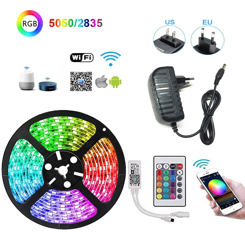 12 В Светодиодная лента RGB 5050 2835 гибкая лента WiFi светодиодный ные полосы 5 м 10 м 15 м 20 м водонепроницаемая лента Диод + управление + комплект ада...
12 В Светодиодная лента RGB 5050 2835 гибкая лента WiFi светодиодный ные полосы 5 м 10 м 15 м 20 м водонепроницаемая лента Диод + управление + комплект ада...