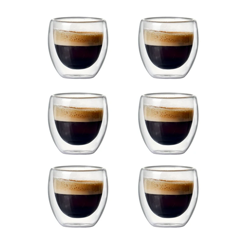 6 Sets of 80Ml Double-Layer Hollow Glass Coffee Cup Sets for Drinking Tea, Coffee, Drinking Cups
6 Sets of 80Ml Double-Layer Hollow Glass Coffee Cup Sets for Drinking Tea, Coffee, Drinking Cups
