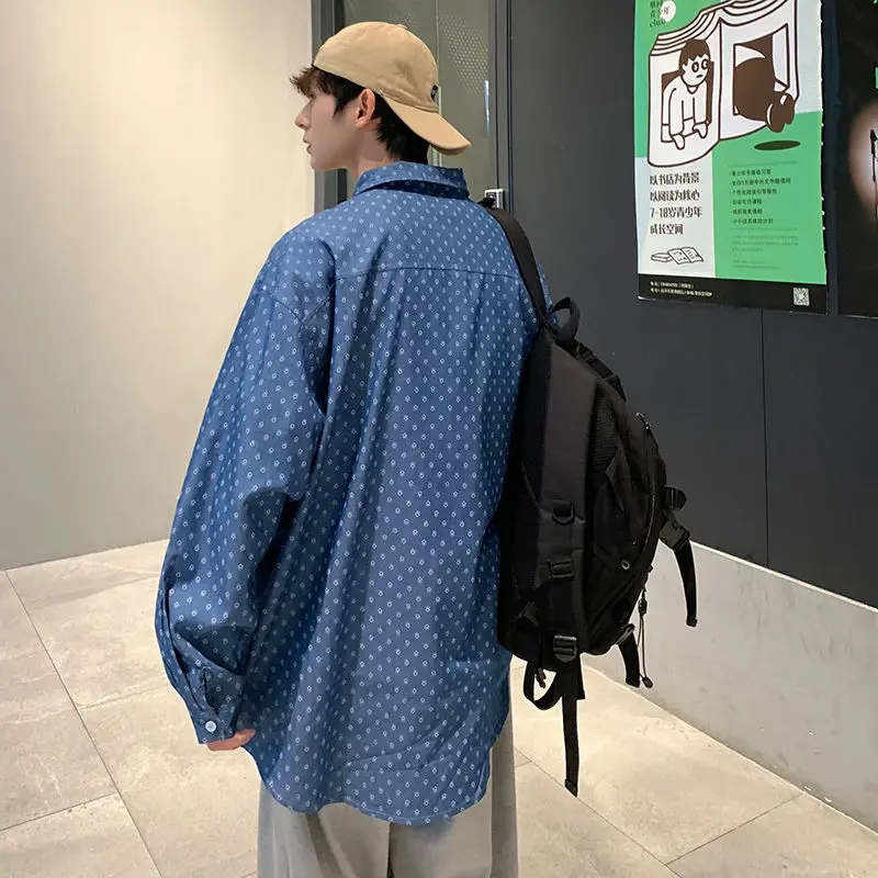 2021 Spring And Autumn New Youth Popular Men's Loose Small Grid Printed Denim Long-sleeved Shirt Fashion Casual Lapel Top
2021 Spring And Autumn New Youth Popular Men's Loose Small Grid Printed Denim Long-sleeved Shirt Fashion Casual Lapel Top
