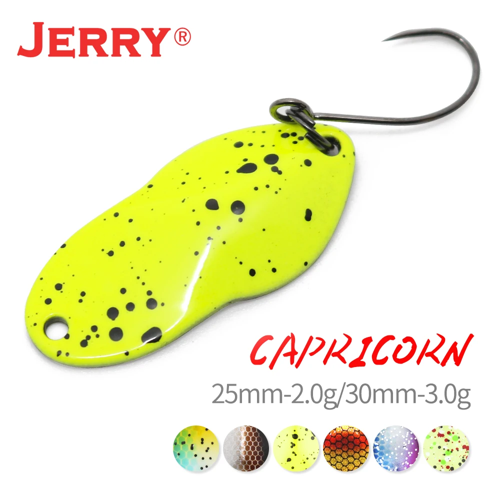 Jerry Capricorn Brass Ultralight Trout Spinner Lures 2g/3g Micro Freshwater Fishing Spoon UV Colors Vibration Bait
Jerry Capricorn Brass Ultralight Trout Spinner Lures 2g/3g Micro Freshwater Fishing Spoon UV Colors Vibration Bait