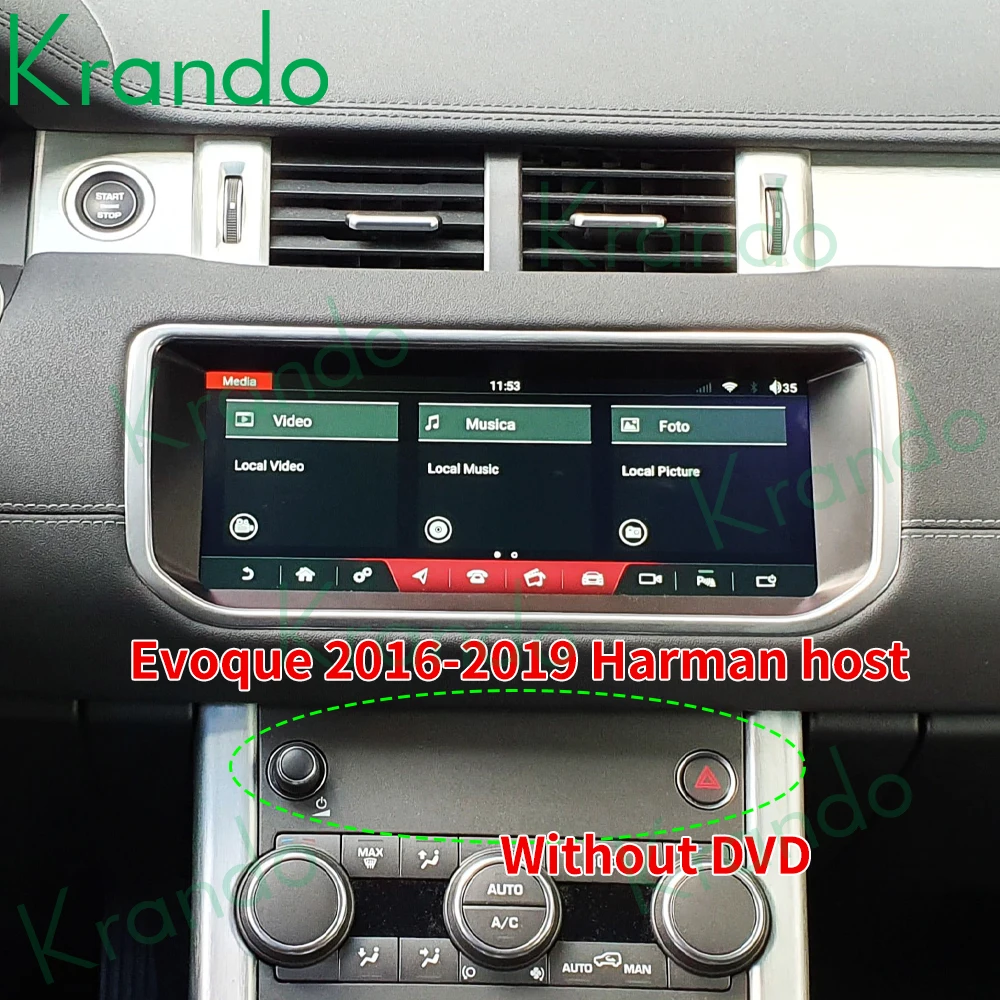 Автомобильный радиоприемник Krando Android 10 0 8G 128G 25 ''для Land Rover Evoque 2012-2018