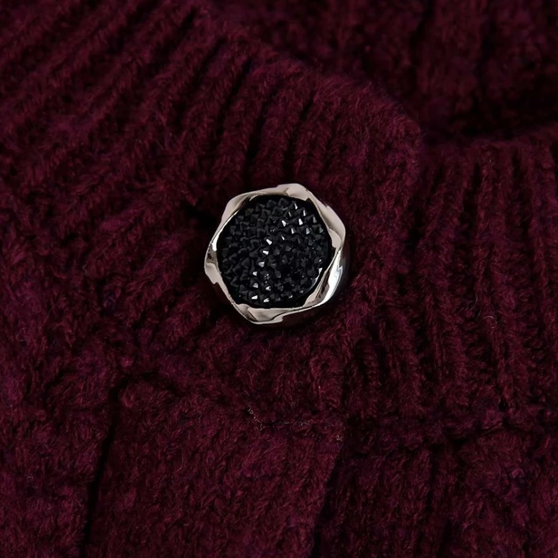 Женский вязаный свитер базовый Кардиган с длинным рукавом украшенный