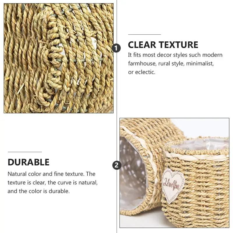 1PC Flower Basket Straw Weaving Basket Succulent Pot Floral Arrangement For Wedding (Khaki)
1PC Flower Basket Straw Weaving Basket Succulent Pot Floral Arrangement For Wedding (Khaki)