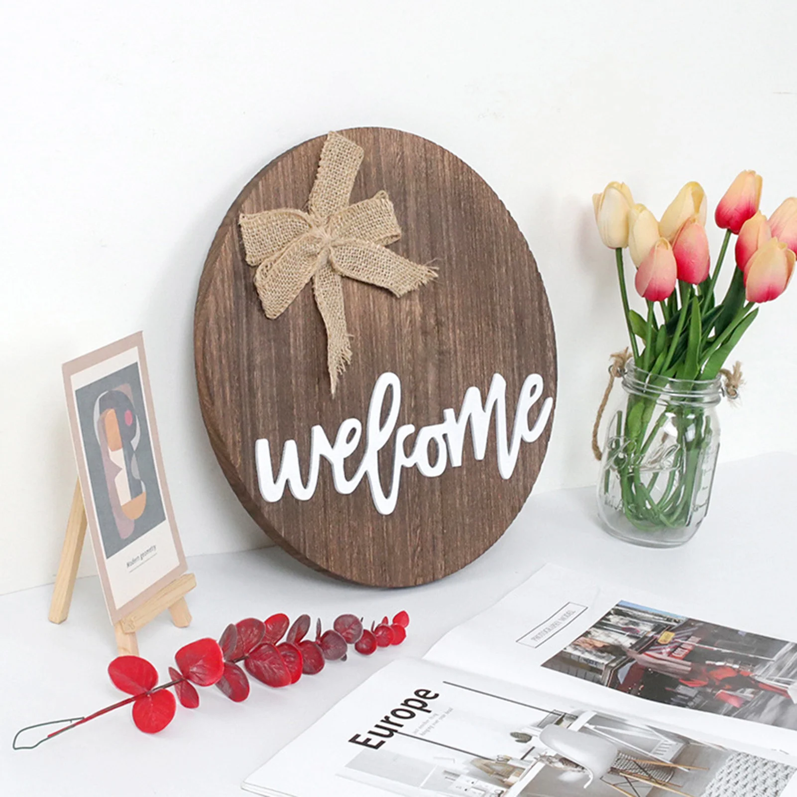 Wooden Hanging Welcome Sign Farmhouse Round Door Hanging Sign Porch Decorations for Entry Decoration Greeting Ornament
Wooden Hanging Welcome Sign Farmhouse Round Door Hanging Sign Porch Decorations for Entry Decoration Greeting Ornament