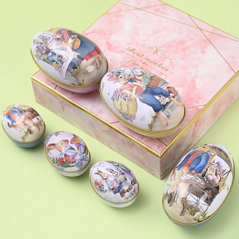 1PC Easter Bunny Dress Printing Alloy Metal Trinket Tin Easter Eggs Shaped Candy Box Tinplate Case Party Decoration
1PC Easter Bunny Dress Printing Alloy Metal Trinket Tin Easter Eggs Shaped Candy Box Tinplate Case Party Decoration
