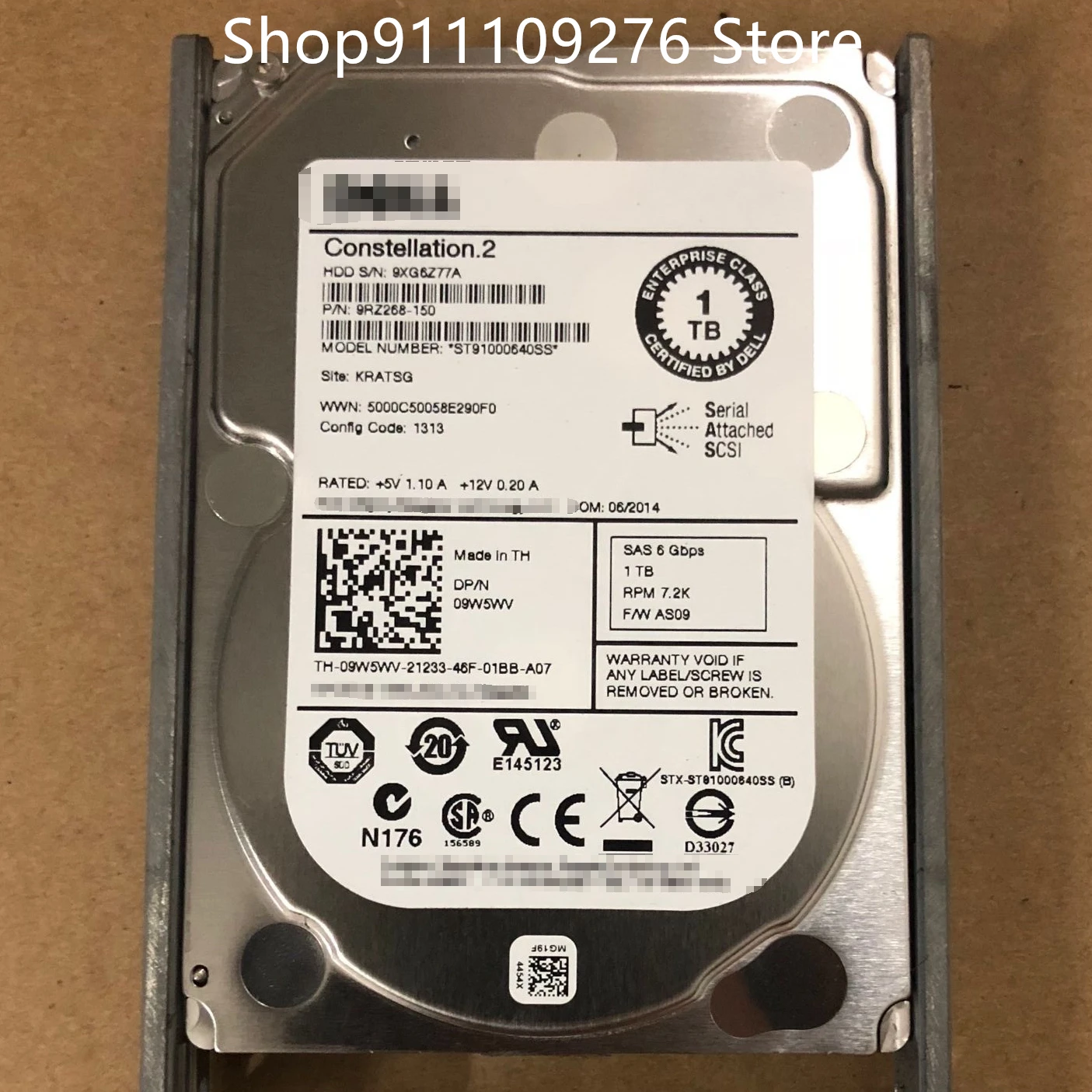 Original HDD for DELL / Seagate ST91000640SS 2.5 inches SAS 6 Gbps 1 TB RPM 7.2K
Original HDD for DELL / Seagate ST91000640SS 2.5 inches SAS 6 Gbps 1 TB RPM 7.2K