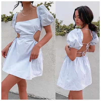 Summer White Sexy Women Square Neck Tie Elastic Dress Lady Hollow Lattice Short Sleeve Mini Dress Plus Size Fashion Street Wear
Summer White Sexy Women Square Neck Tie Elastic Dress Lady Hollow Lattice Short Sleeve Mini Dress Plus Size Fashion Street Wear
