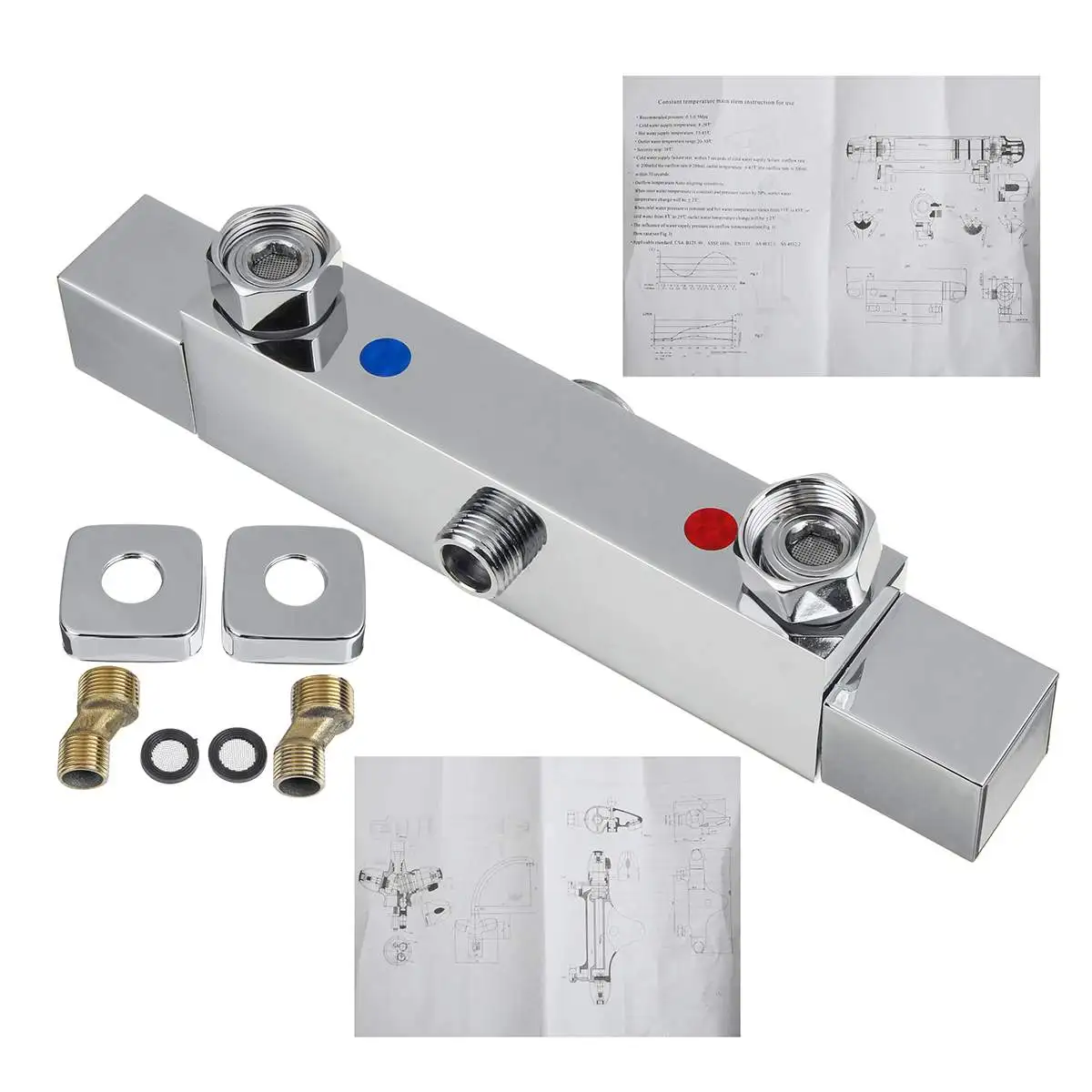 Bath Shower Faucet Thermostatic Faucets Wall Mounted Mixer Valve Twin Outlet Tap Temperature Control Rain Shower for Bathroom
Bath Shower Faucet Thermostatic Faucets Wall Mounted Mixer Valve Twin Outlet Tap Temperature Control Rain Shower for Bathroom