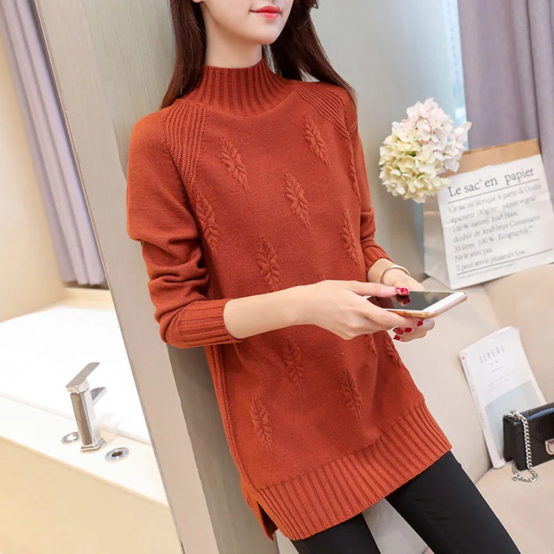 Winter Fashion 6 Color Half Turtleneck Long Knitted Sweater Women Loose Pullovers Ladies Jumper Half High Collar Knit Top Female
Winter Fashion 6 Color Half Turtleneck Long Knitted Sweater Women Loose Pullovers Ladies Jumper Half High Collar Knit Top Female