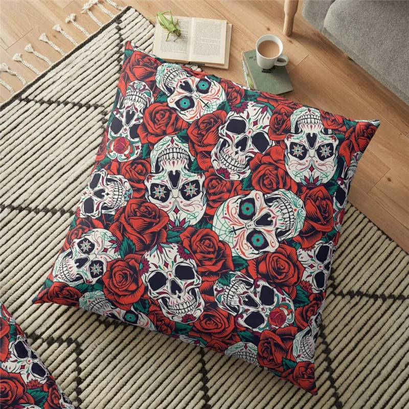 Funny Backrest Sugar skull face with rose Printed Cushion Cover Halloween 45*45cm throw Pillow Case Cushion Decorative for home
Funny Backrest Sugar skull face with rose Printed Cushion Cover Halloween 45*45cm throw Pillow Case Cushion Decorative for home