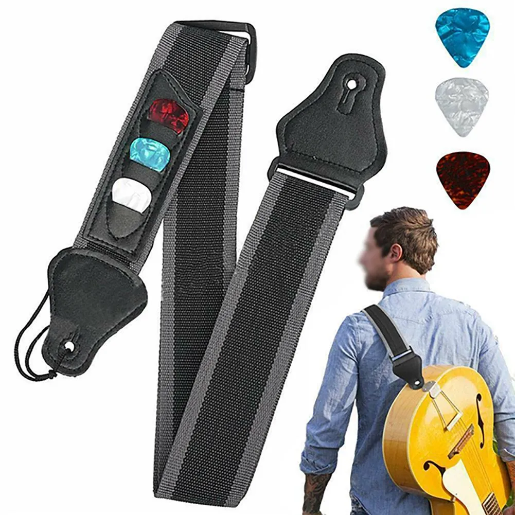 Adjustable Guitar Strap Belt With 3 Picks Pocket For Acoustic Electric Bass Belt Can Store Pick Braided Nylon Straps Simple
Adjustable Guitar Strap Belt With 3 Picks Pocket For Acoustic Electric Bass Belt Can Store Pick Braided Nylon Straps Simple