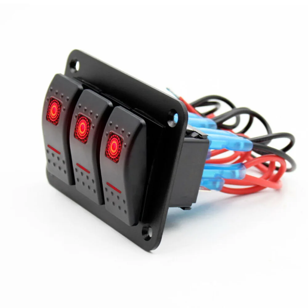 Waterproof 3 Gang LED Rocker Switch Panel Car Toggle Switch 12/24V Circuit Breaker Car Boat Marine Yacht RV Camper Truck Trailer
Waterproof 3 Gang LED Rocker Switch Panel Car Toggle Switch 12/24V Circuit Breaker Car Boat Marine Yacht RV Camper Truck Trailer