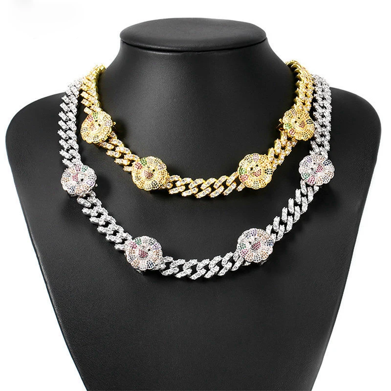 Микро циркониевое ожерелье в стиле хип-хоп 210327-51 
Микро циркониевое ожерелье в стиле хип-хоп 210327-51