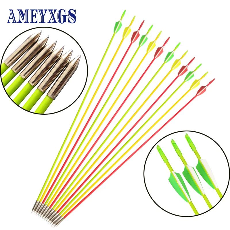 15pcs 31Inches Archery Fiberglass Arrow OD 6mm with 2.5inch Rubber Feather for Recurve/Compound Bow Shooting Hunting Accessories
15pcs 31Inches Archery Fiberglass Arrow OD 6mm with 2.5inch Rubber Feather for Recurve/Compound Bow Shooting Hunting Accessories