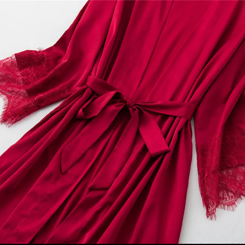 Satin Lady 4PCS Sleep Set Pajamas Lace Patchwork Kimono Bathrobe Gown Sleepwear Sexy Intimate Lingerie Nightgown Silky Homewear
Satin Lady 4PCS Sleep Set Pajamas Lace Patchwork Kimono Bathrobe Gown Sleepwear Sexy Intimate Lingerie Nightgown Silky Homewear