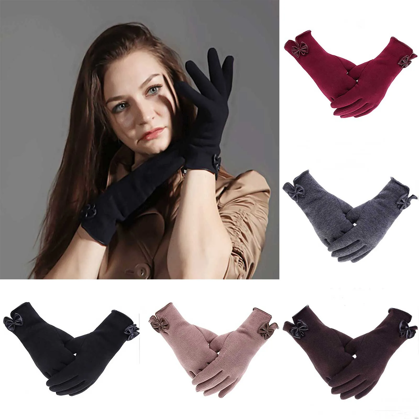 Fashion Bow Winter Women Gloves Windproof Internal Plush Warm Lady Mittens Touch Screen Skin-friendly Soft PU Leather Girls
Fashion Bow Winter Women Gloves Windproof Internal Plush Warm Lady Mittens Touch Screen Skin-friendly Soft PU Leather Girls