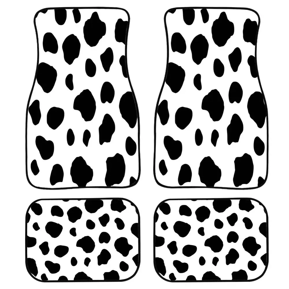 INSTANTARTS Cow Animal Skin Pattern White Black Custom Car Floor Mats for Women Girls Set of 4 Vehicle Carpets Doormat Washable
INSTANTARTS Cow Animal Skin Pattern White Black Custom Car Floor Mats for Women Girls Set of 4 Vehicle Carpets Doormat Washable