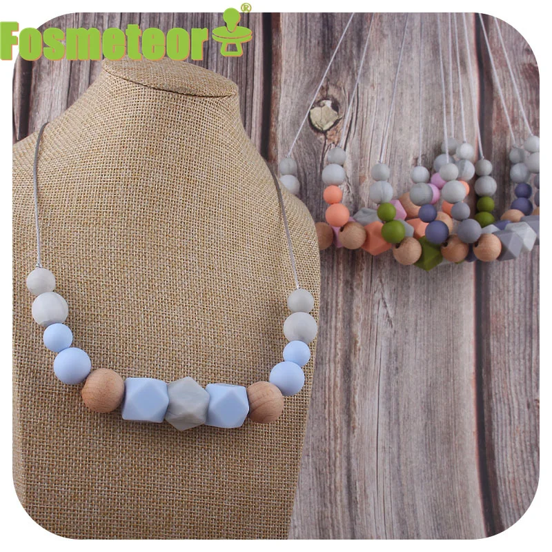 Fosmeteor Food Grade Silicone Pendant Teething Necklace Hexagon Silicone Beads Nursing Teether Necklace Baby Molar Necklace
Fosmeteor Food Grade Silicone Pendant Teething Necklace Hexagon Silicone Beads Nursing Teether Necklace Baby Molar Necklace