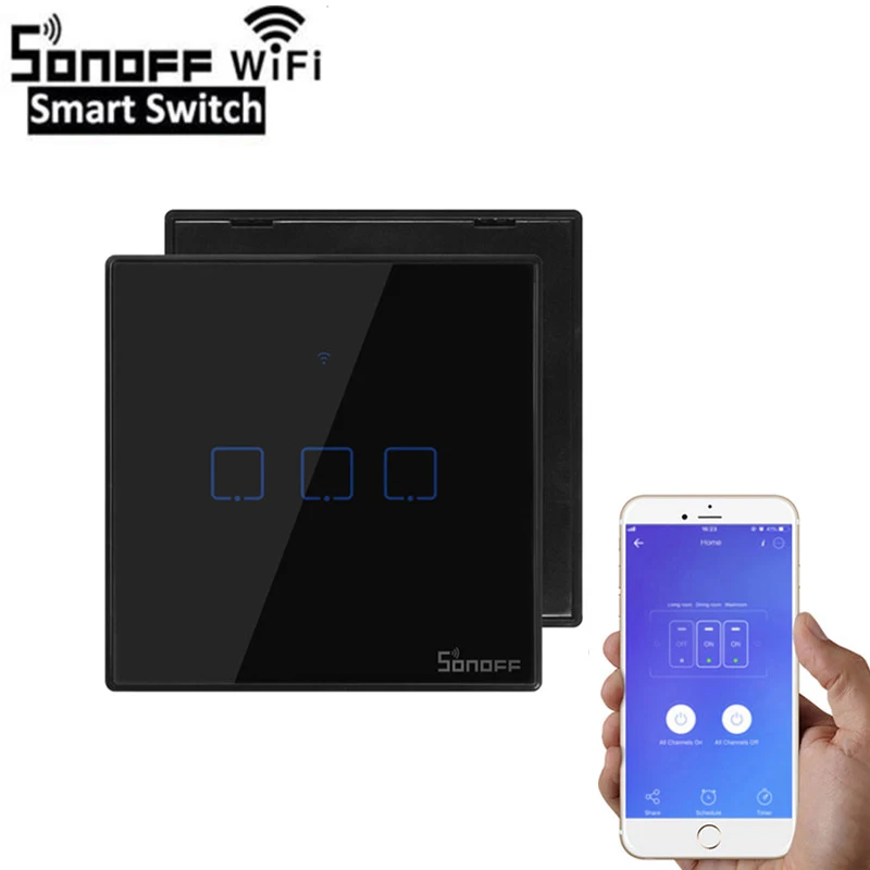 Интеллектуальный выключатель света Sonoff T3 EU/UK 86 Размеры 1/2/3 серии TX 433 МГц RF Дистанционное управление переключатель Wi-Fi с границы работает с Alexa Google Home
Интеллектуальный выключатель света Sonoff T3 EU/UK 86 Размеры 1/2/3 серии TX 433 МГц RF Дистанционное управление переключатель Wi-Fi с границы работает с Alexa Google Home