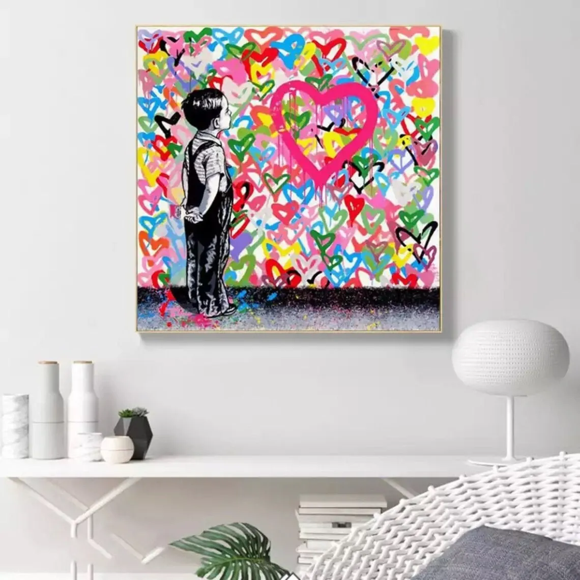 Mr. Brainwash Hearts 100% ручная роспись граффити поп-арт Картина Mr Brainwash холст настенное искусство Бэнкси любовь сердца не печать
Mr. Brainwash Hearts 100% ручная роспись граффити поп-арт Картина Mr Brainwash холст настенное искусство Бэнкси любовь сердца не печать