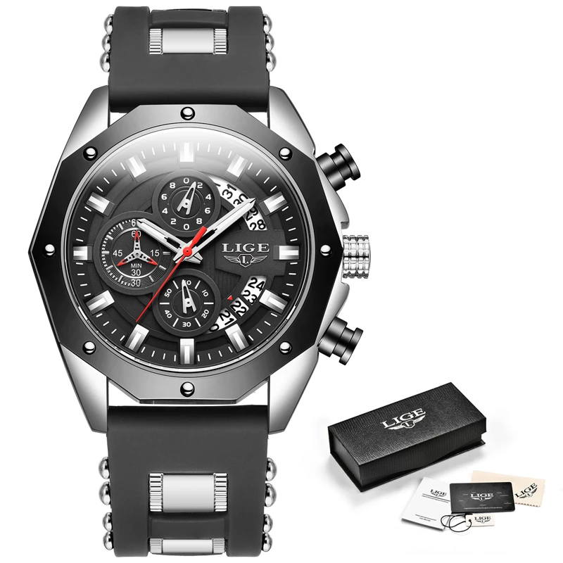 2020 LIGE New Military Men Watches Top Brand Luxury Silicone Sport Watch Men Quartz Date Clock Waterproof Wristwatch Chronograph
2020 LIGE New Military Men Watches Top Brand Luxury Silicone Sport Watch Men Quartz Date Clock Waterproof Wristwatch Chronograph
