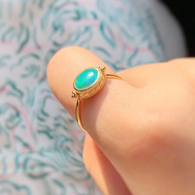 AINUOSHI 18K Gold Oval Shape 0.6ct Natural Opal & Black Agate Rotate Flip Ring for Women Personalise Gemstone Party Elegant Ring
AINUOSHI 18K Gold Oval Shape 0.6ct Natural Opal & Black Agate Rotate Flip Ring for Women Personalise Gemstone Party Elegant Ring