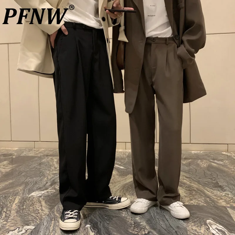 PFNW 2021 Autumn New Thin Loose Trousers Couple Casual Pant Large Men's Straight Ins Suit Pants Elegant Korean Style Daily X0883 
PFNW 2021 Autumn New Thin Loose Trousers Couple Casual Pant Large Men's Straight Ins Suit Pants Elegant Korean Style Daily X0883